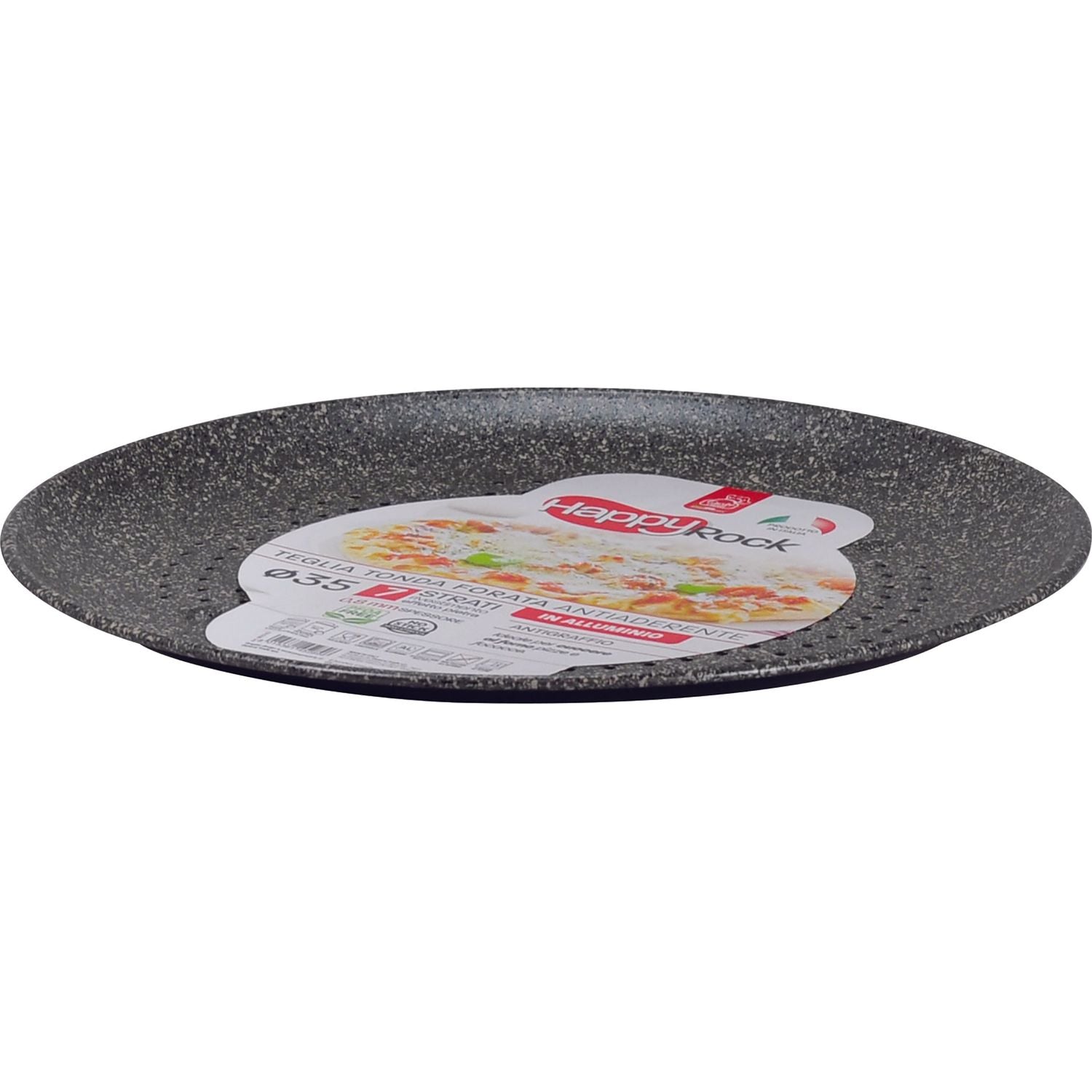 GUSTO CASA - Teglia Forata Tonda in alluminio Linea Happy Rock diametro 35 cm